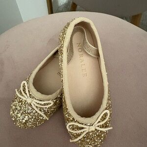 Noralee Gold Sparkle Kids Dress Shoes
